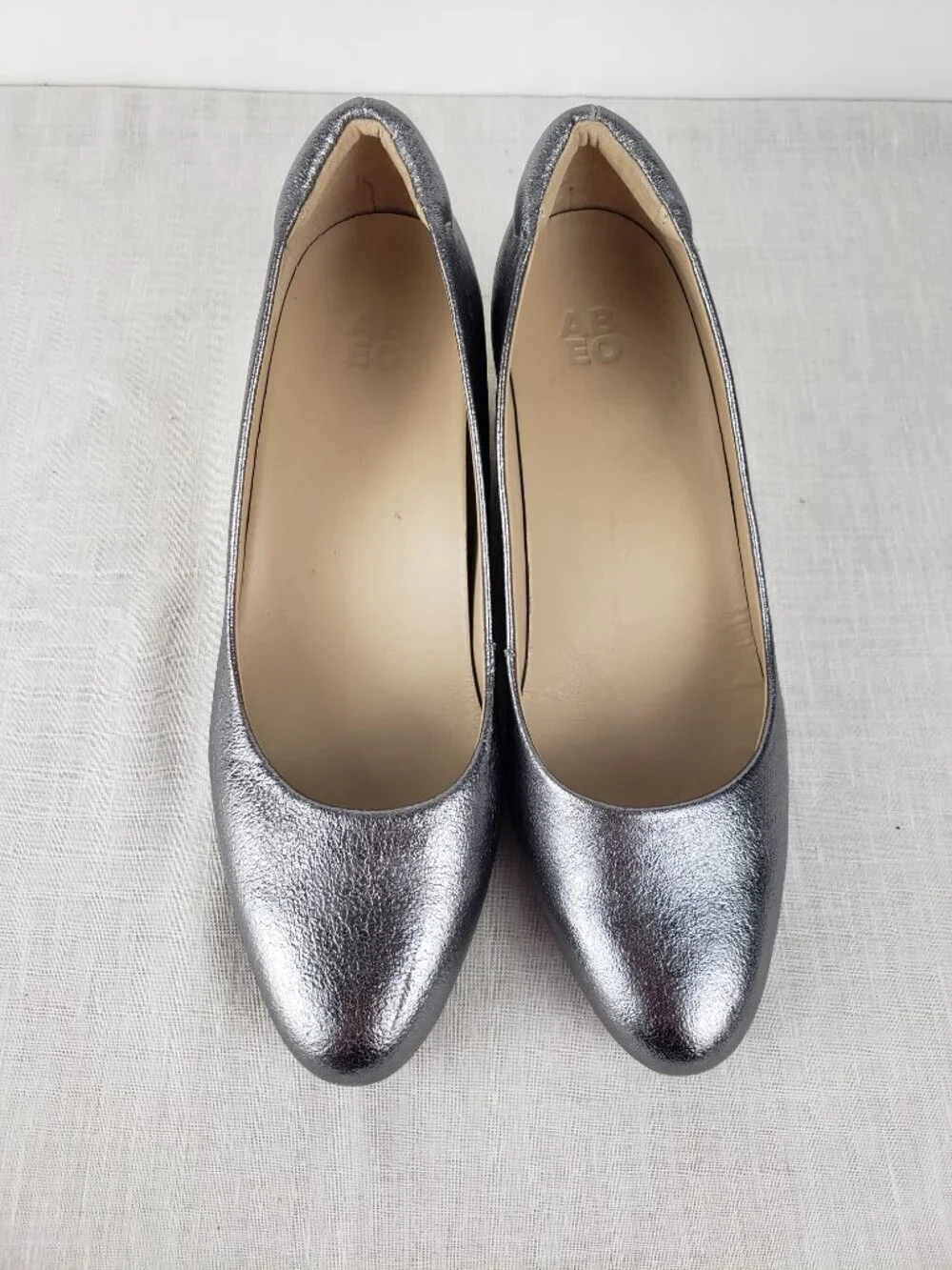 Abeo Quinn Espadrille Wedge Shoes Metallic Silver Orthotic Womens 10
